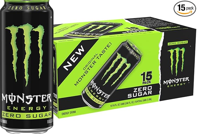 Monster Energy Zero Sugar, Green, Original, 16 floz