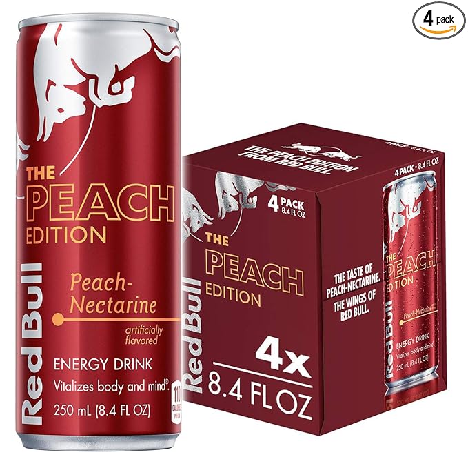 Red Bull Peach Nectarine, 8.4 Fl Oz Cans