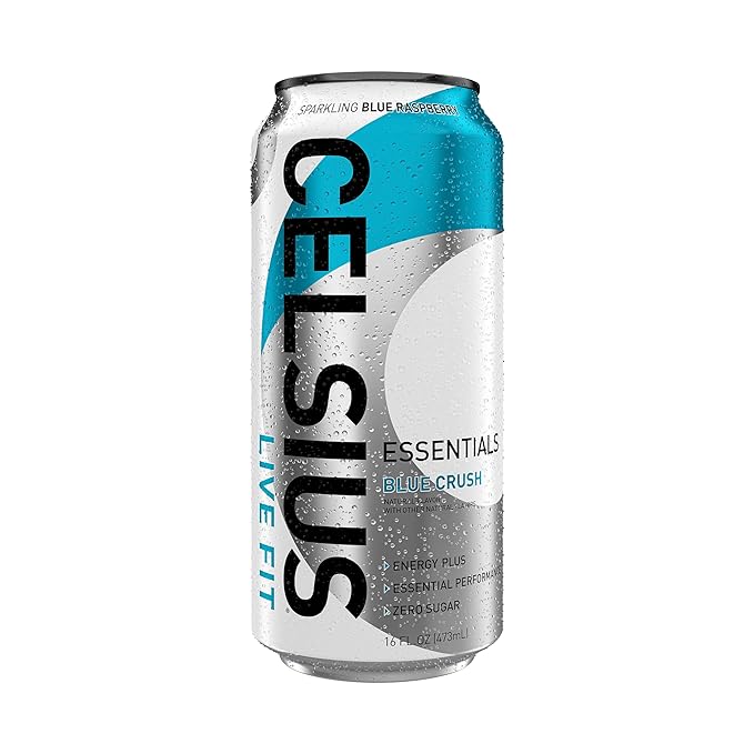 CELSIUS ESSENTIALS, Sparkling Blue Crush, Performance Energy Drink 16 Fl Oz