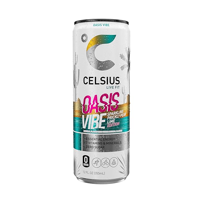 CELSIUS Sparkling Peach Vibe, Functional Essential Energy Drink 12 Fl Oz