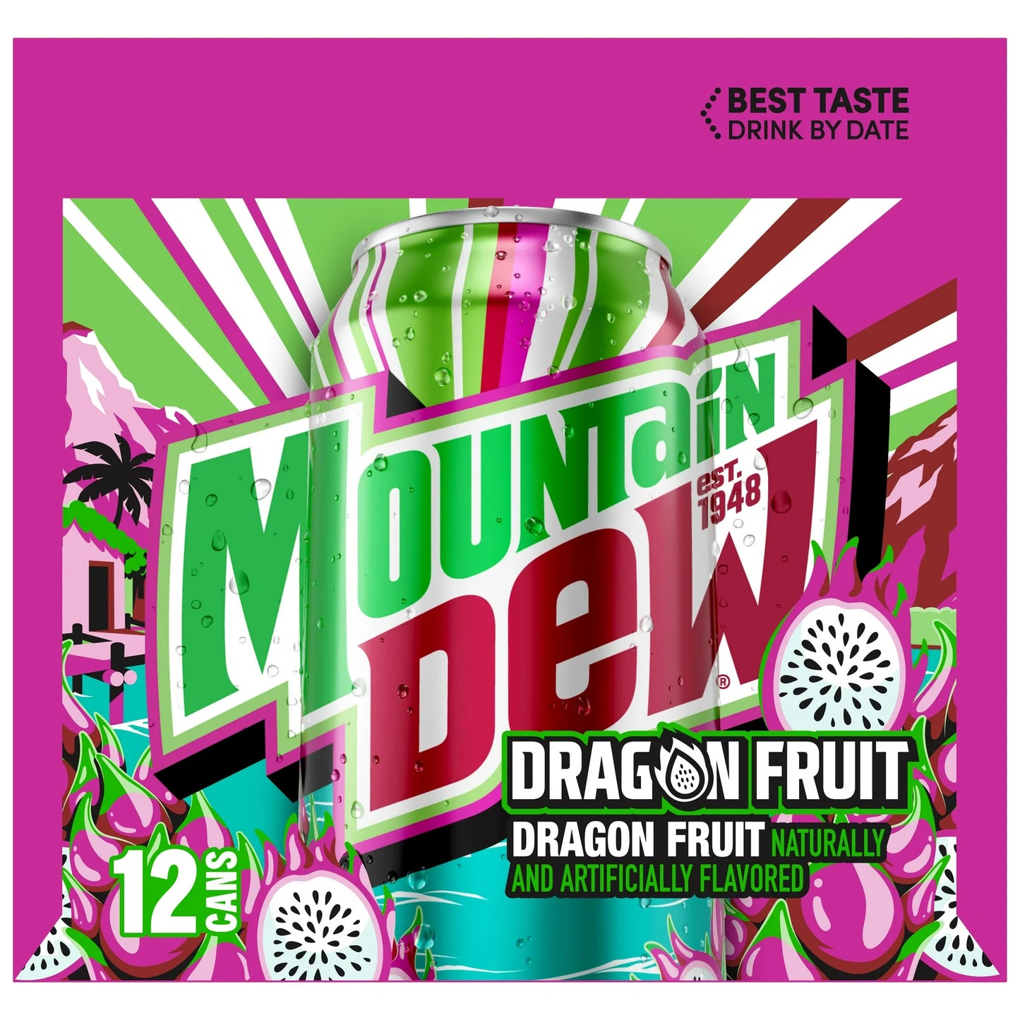 MOUNTAIN DEW - DRAGON FRUIT -12OZ (2X12PK)