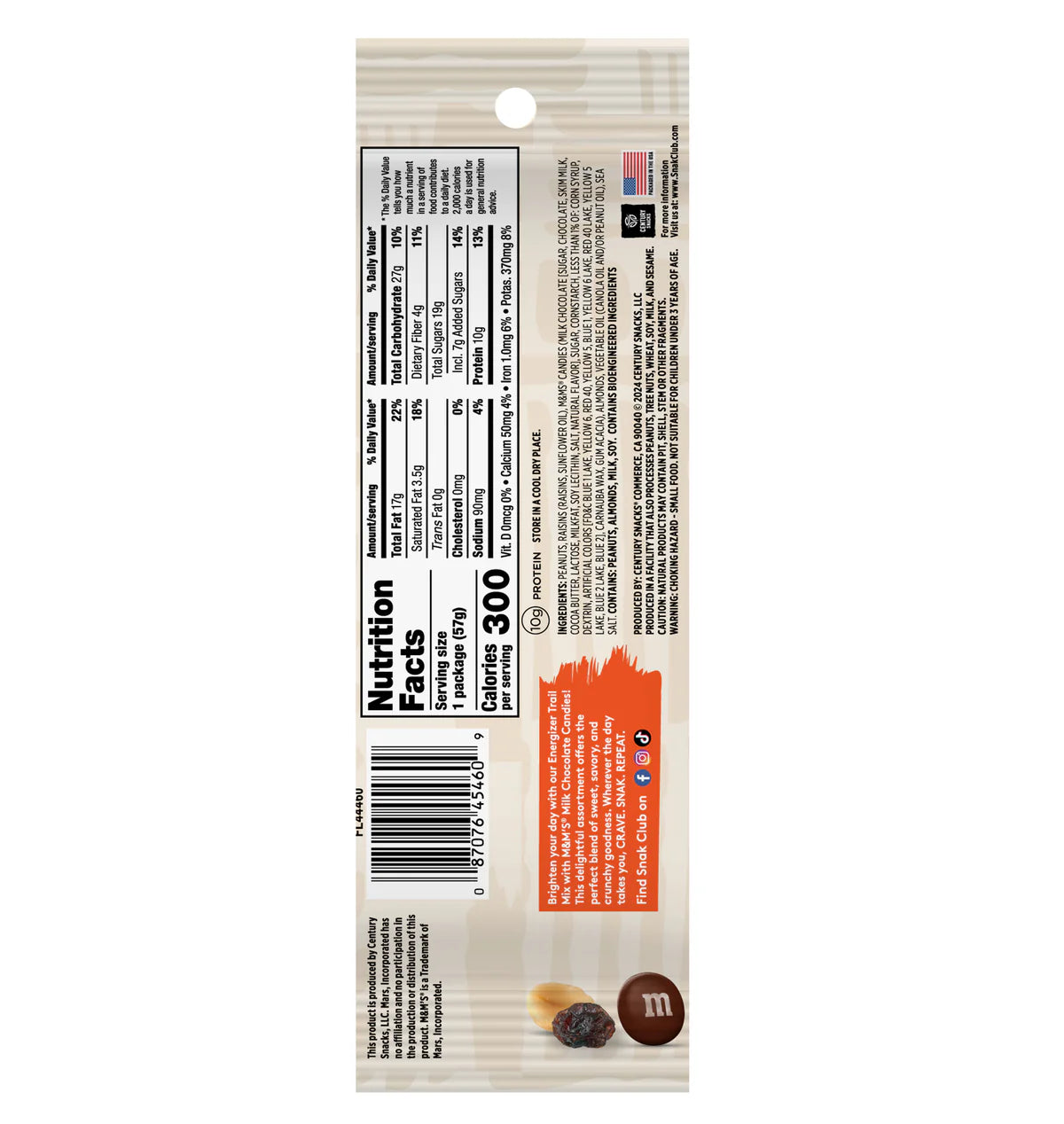 SNAK CLUB - SC-GR-ENERGIZER TRAIL MIX 2oz/12/144
