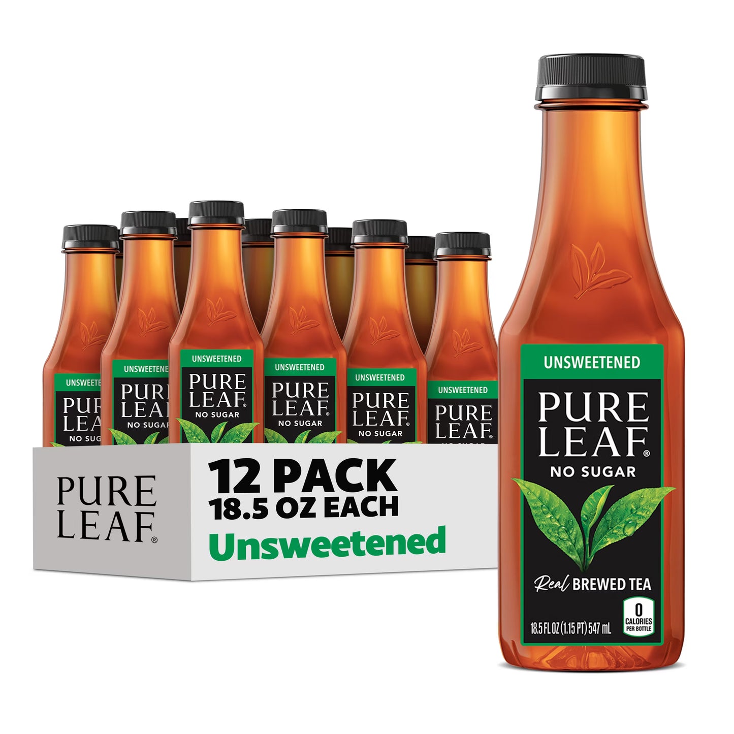 PURE LEAF - UNSWEETENED TEA - 18.5OZ -12PK