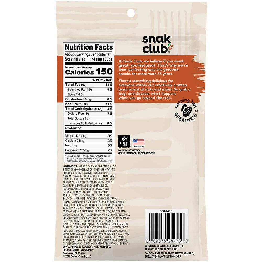 SNAK CLUB - SC-RS-CAJUN SAVORY MIX 6.75OZ /6