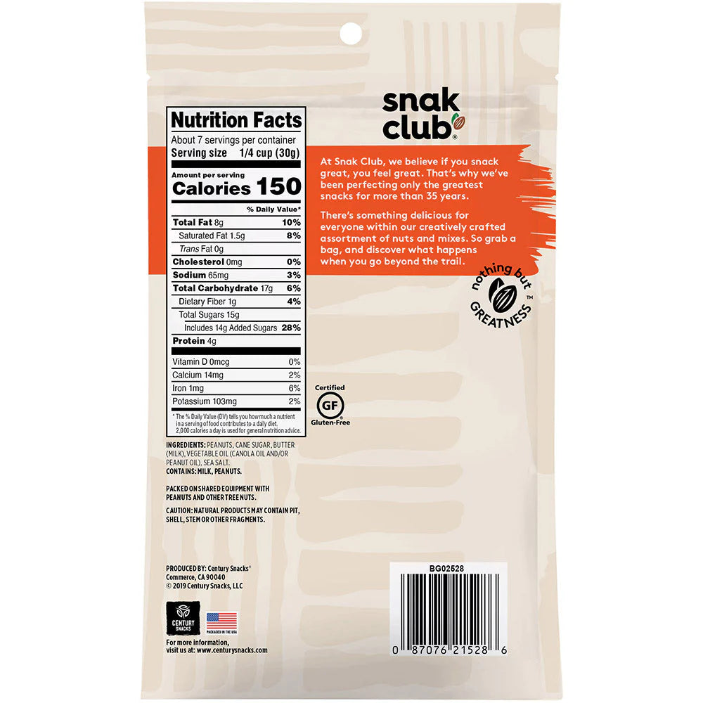 SNACK CLUB - SC-RS-TOFFEE PEANUTS 7.5OZ /6