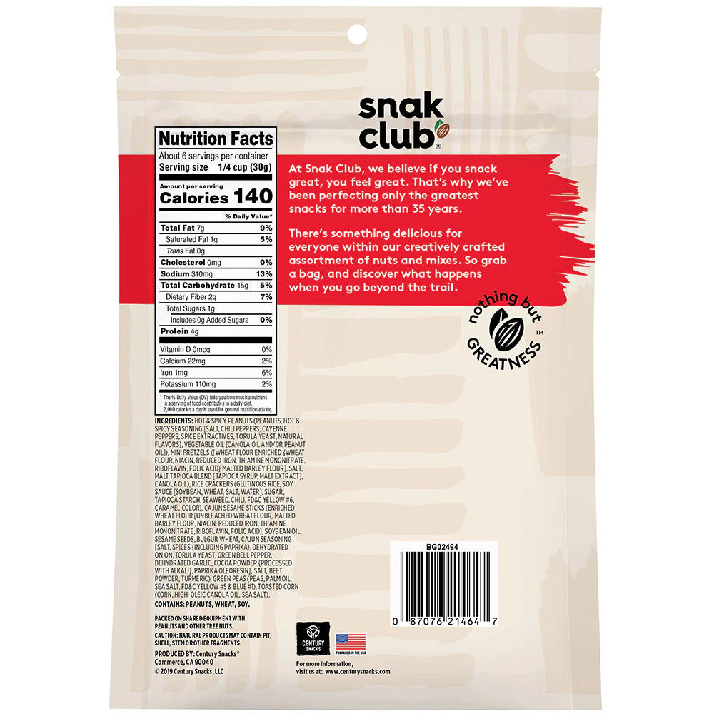 SNAK CLUB - SC-RS-SPICY PARTY MIX 6.75OZ /6