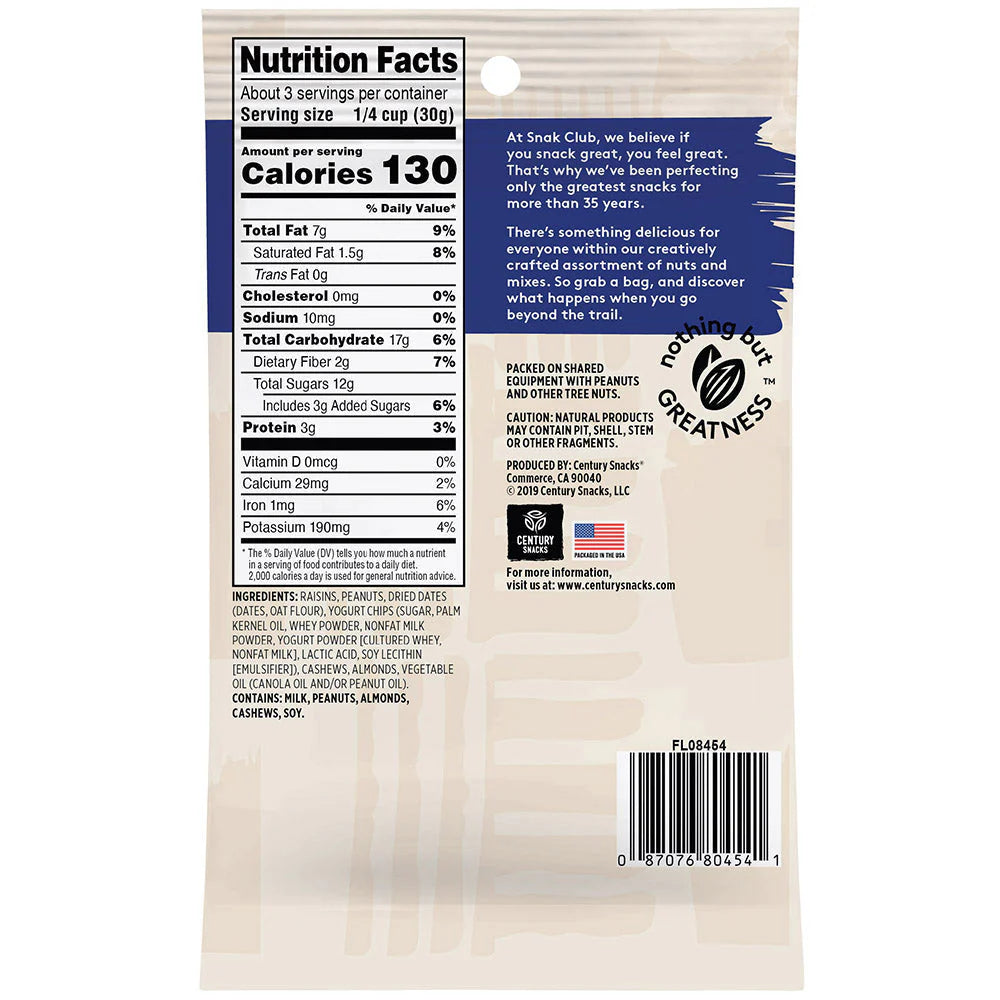 SNAK CLUB - SC-SS-YOGURT NUT MIX 3.25oz/12