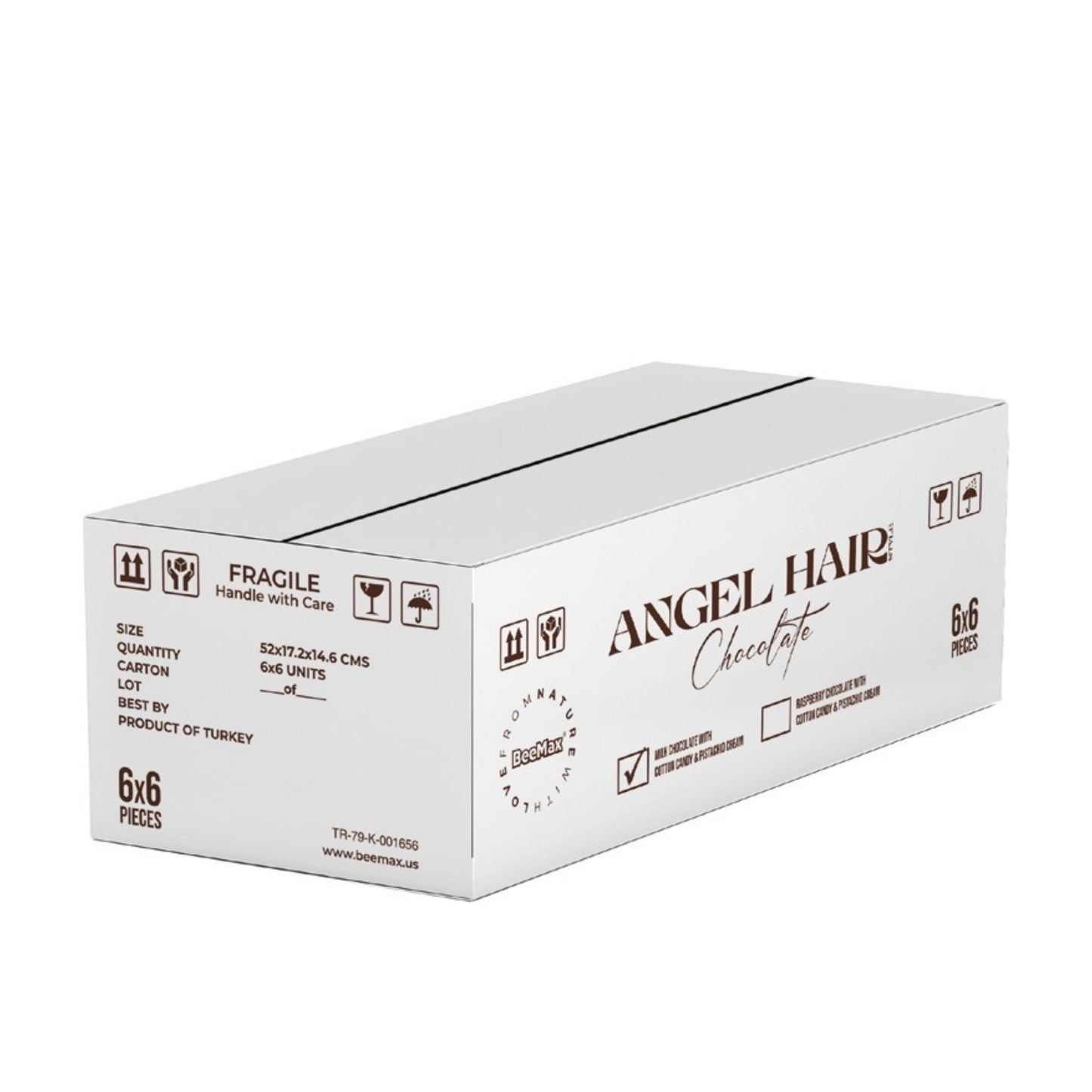 BEEMAX - Angel Hair Chocolate - Milk Chocolate with Cotton Candy & Pistachio Cream