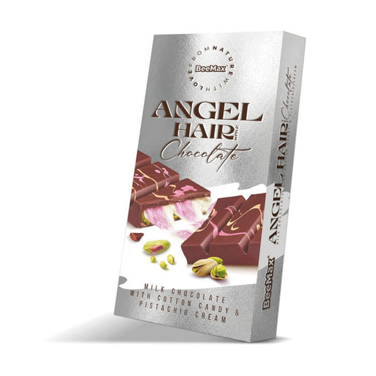 BEEMAX - Angel Hair Chocolate - Milk Chocolate with Cotton Candy & Pistachio Cream