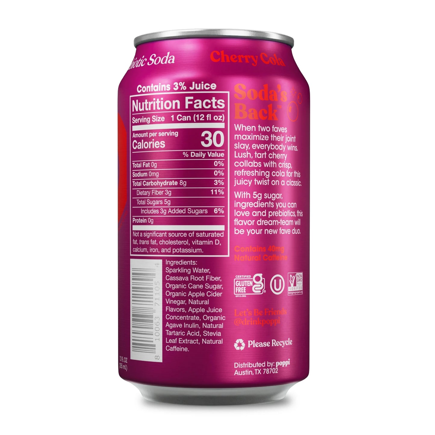 POPPI CHERRY COLA CAN 12/ 12OZ