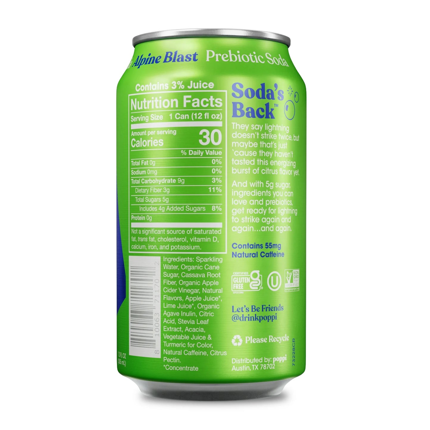 POPPI ALPINE BLAST CAN 12/ 12OZ