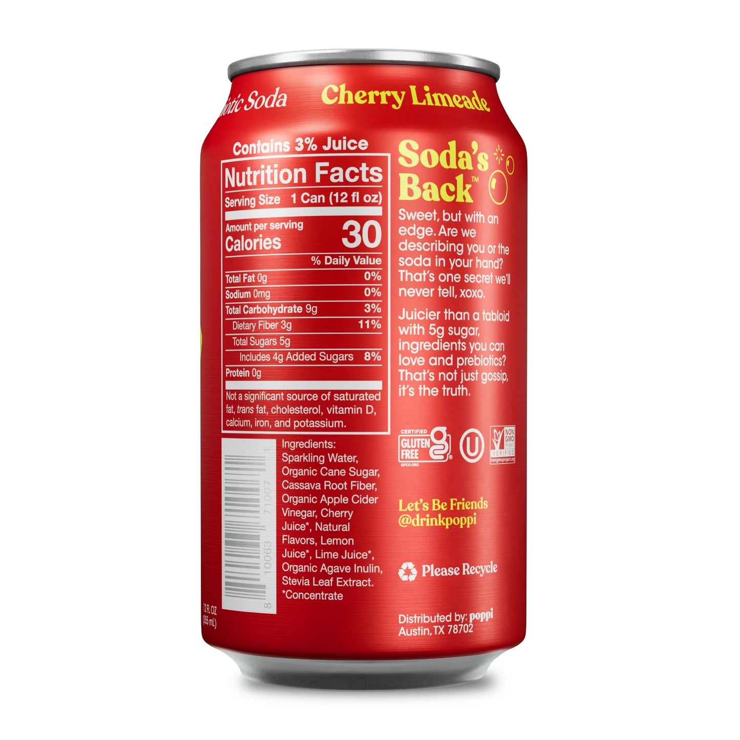 POPPI CHERRY LIMEADE CAN 12/ 12OZ