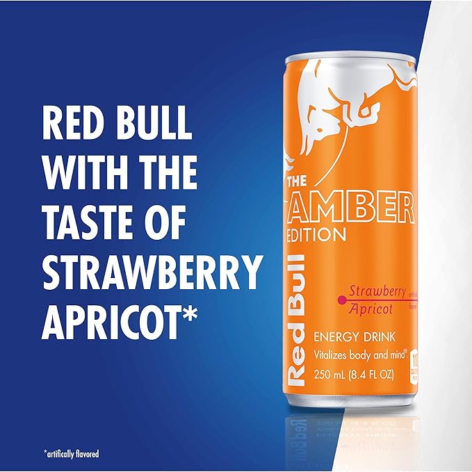 Red Bull Amber Edition Strawberry Apricot Energy Drink, 8.4 Fl Oz