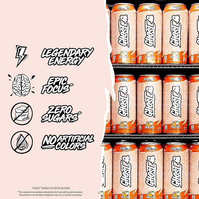 GHOST ENERGY DRINK - PEACHES -16FLOZ