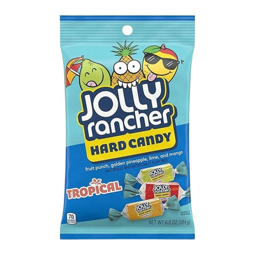 JOLLY RANCHER - HARD CANDY TROPICAL ASSORTED PEG - 6.5OZ / 12