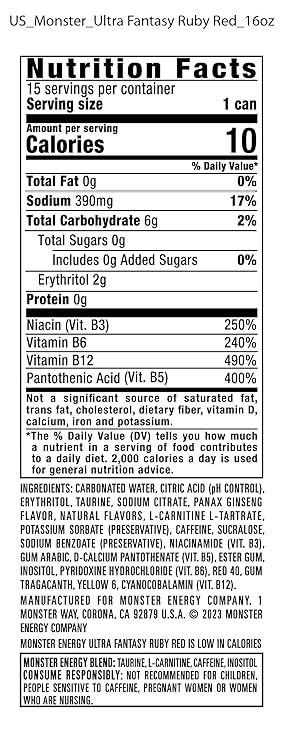 Monster energy ruby red -15.5oz