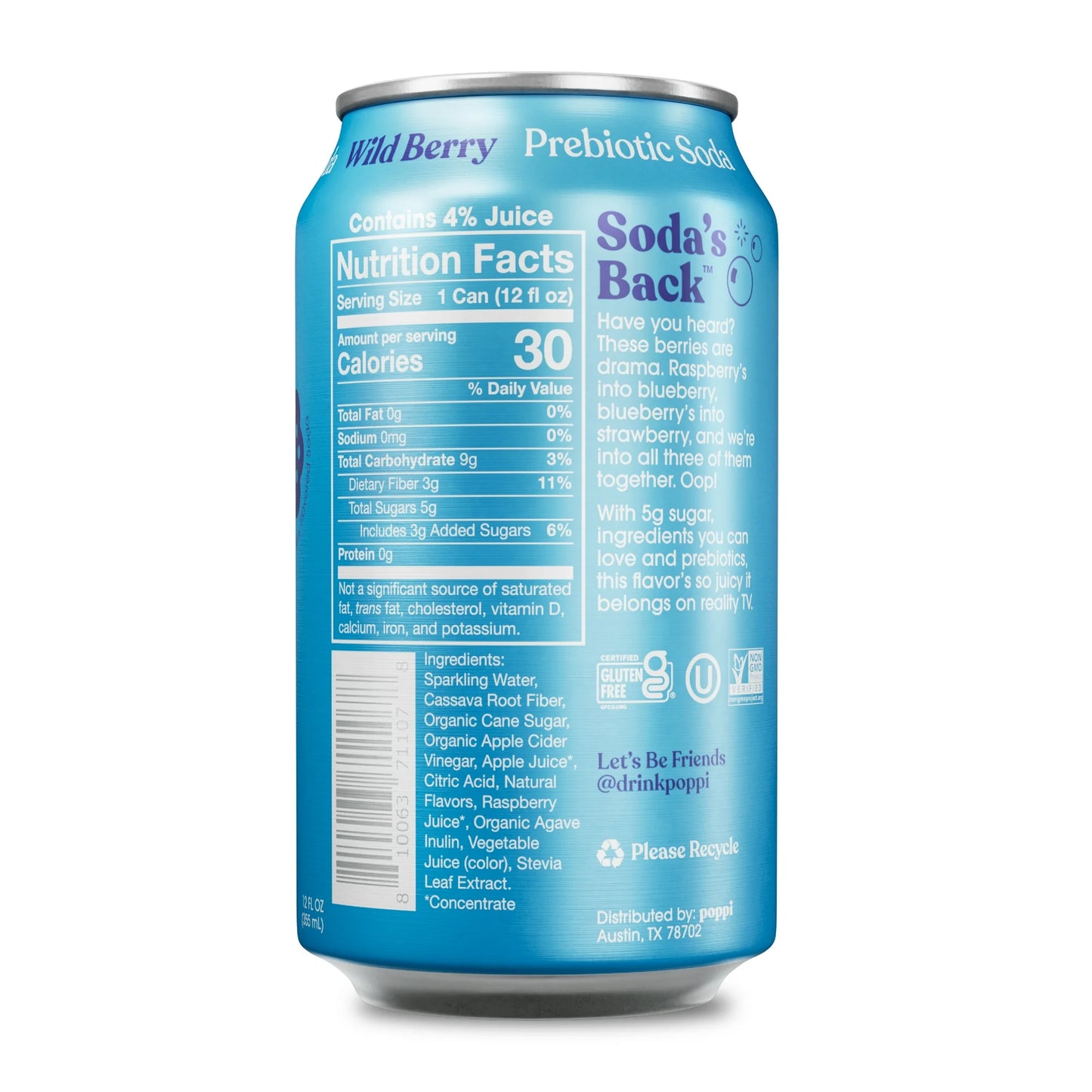 POPPI WILD BERRY CAN 12/ 12OZ