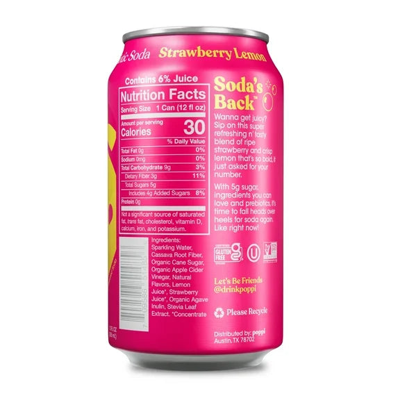 POPPI STRAWBERRY LEMON CAN 12/ 12OZ
