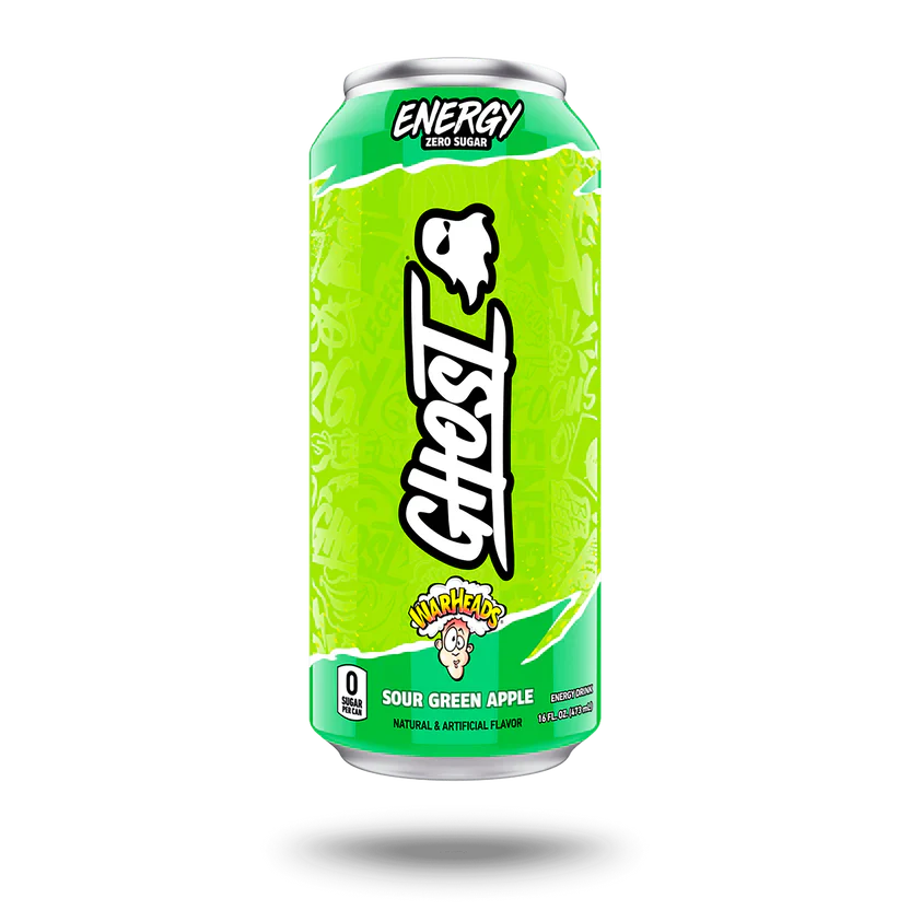 GHOST Energy Drink - 12-Pack, Warheads Sour Green Apple