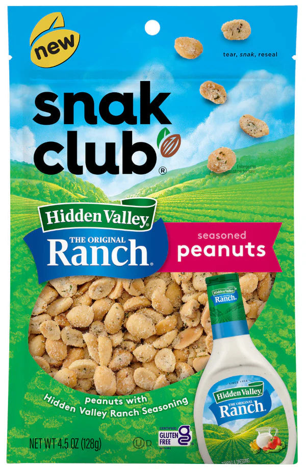 SNAK CLUB - SC-RS-HIDDEN VALLEY RANCH PEANUTS 4.5OZ /6