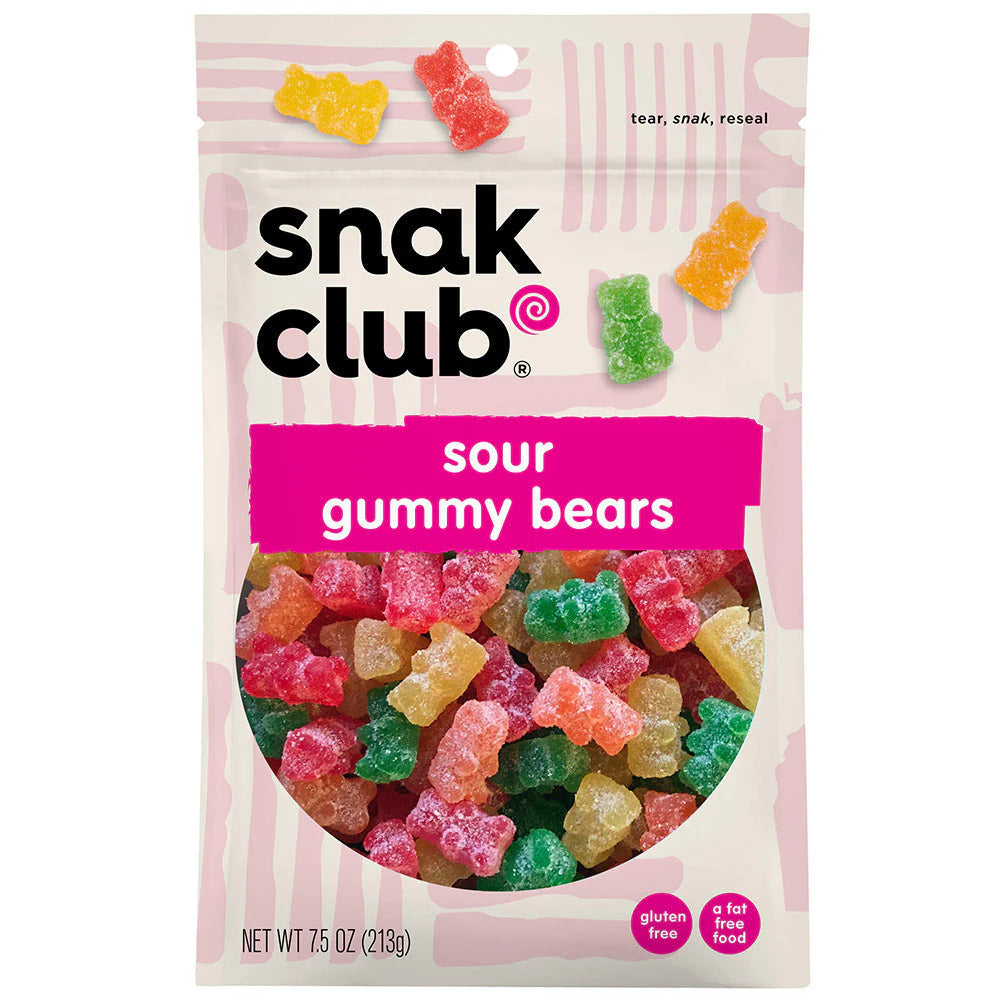 SNACK CLUB - SC-RS-SOUR GUMMY BEARS 7.5OZ /6
