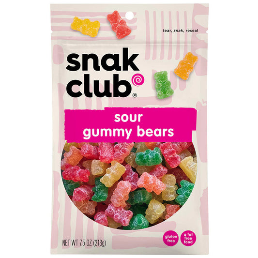 SNACK CLUB - SC-RS-SOUR GUMMY BEARS 7.5OZ /6