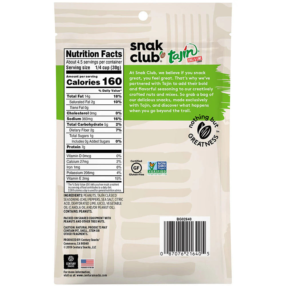 SNAK CLUB - SC-RS-TAJIN CLASICO PEANUTS 5OZ /6