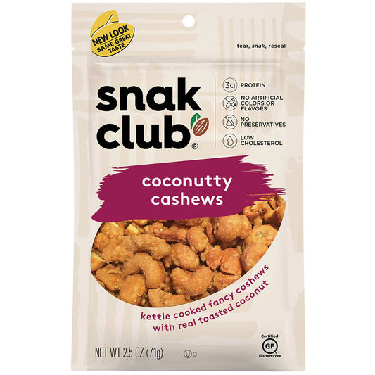 SNAK CLUB - SC-RS-COCONUTTY CASHEWS 2.5OZ /6