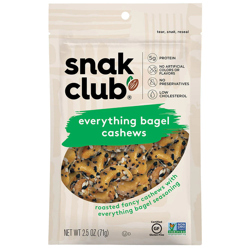 SNAK CLUB - SC-RS-EVERYTHING BAGEL CASHEW 2.5OZ /6