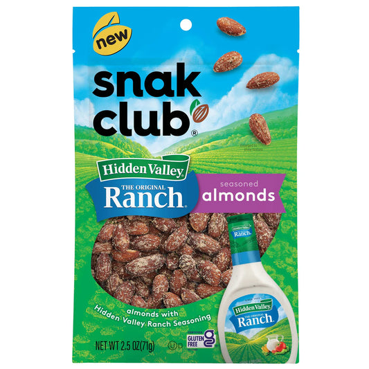 SNAK CLUB - SC-RS-HIDDEN VALLEY RANCH ALMONDS 2.5OZ /6