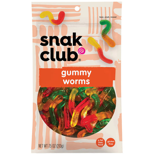 SNAK CLUB - SC-RS-GUMMY WORMS 7.5OZ /6
