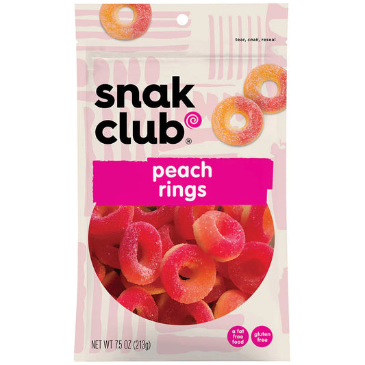SNAK CLUB - SC-RS-PEACH RINGS 7.5OZ /6