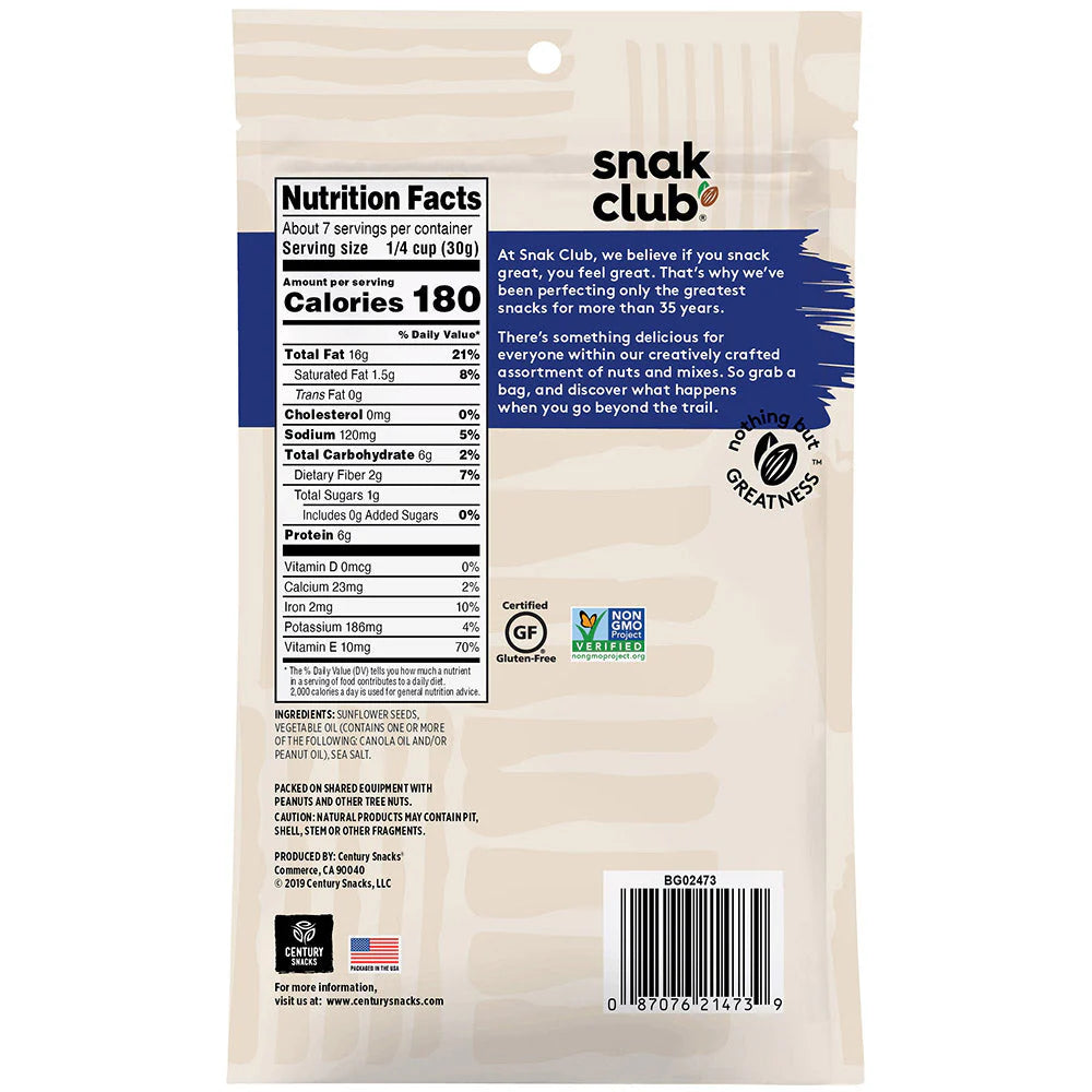 SNAK CLUB - SC-RS-SUNFLOWER KERNELS 7.5OZ /6