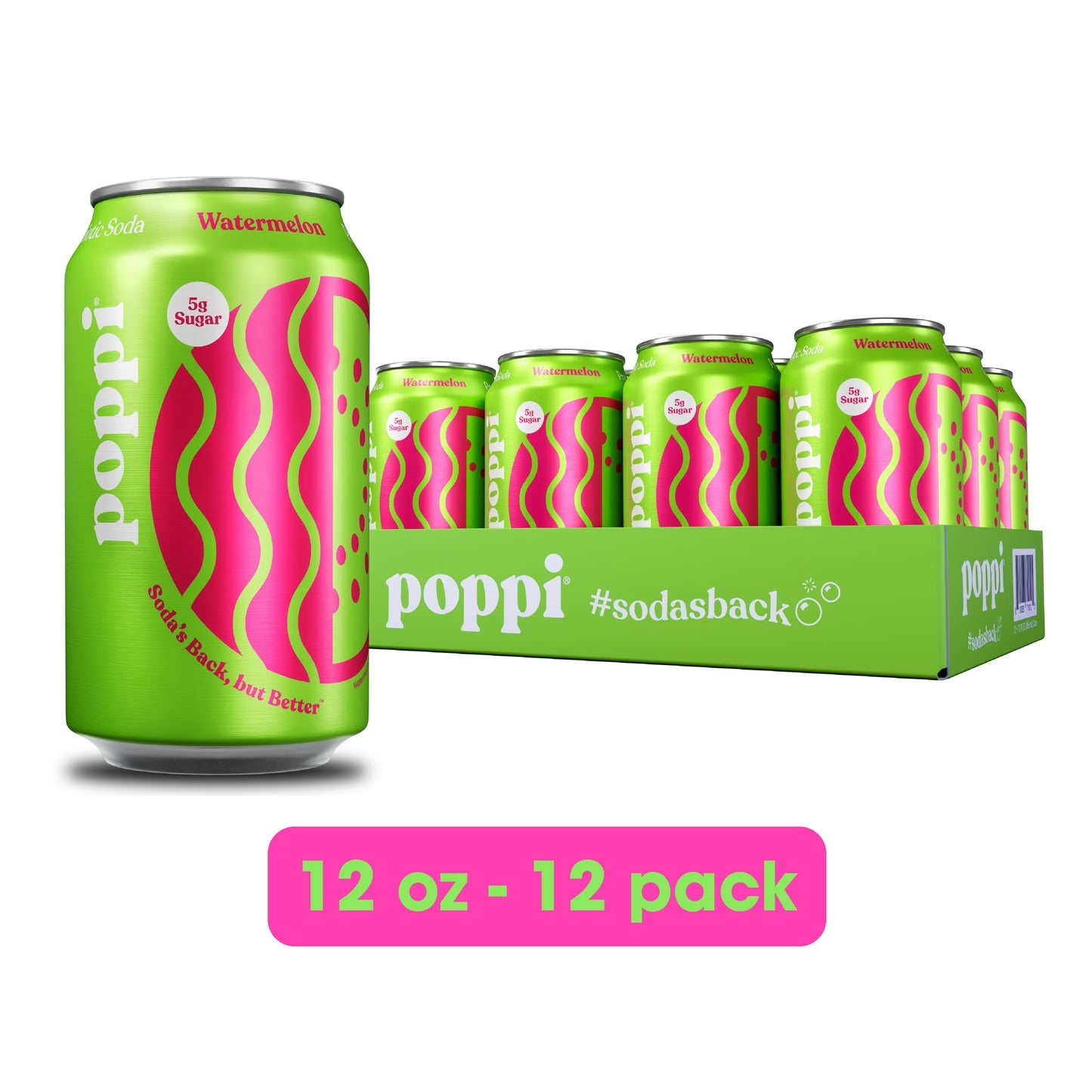 POPPI WATERMELON CAN 12/ 12OZ