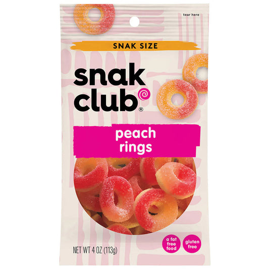 SNAK CLUB - SC-SS-PEACH RINGS 4oz/12