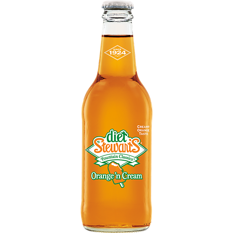 STEWART'S DIET ORANGE 'N CREAM FLAVORED SODA -12 FL OZ