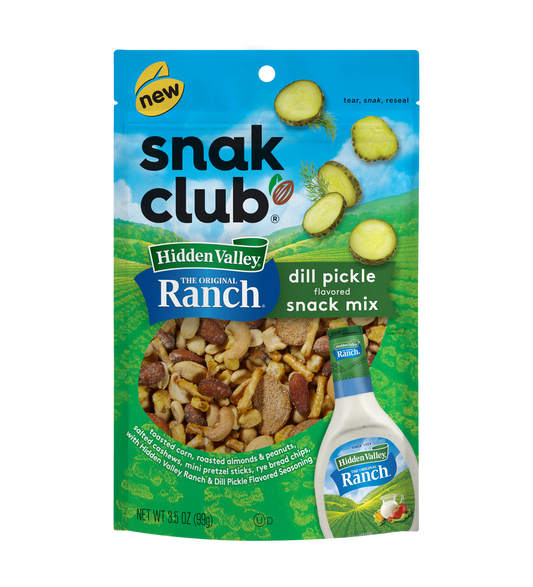 SNAK CLUB - SC-RS HIDDEN VALLEY RANCH DILL PICKLE SNACK MIX 3.50OZ /6