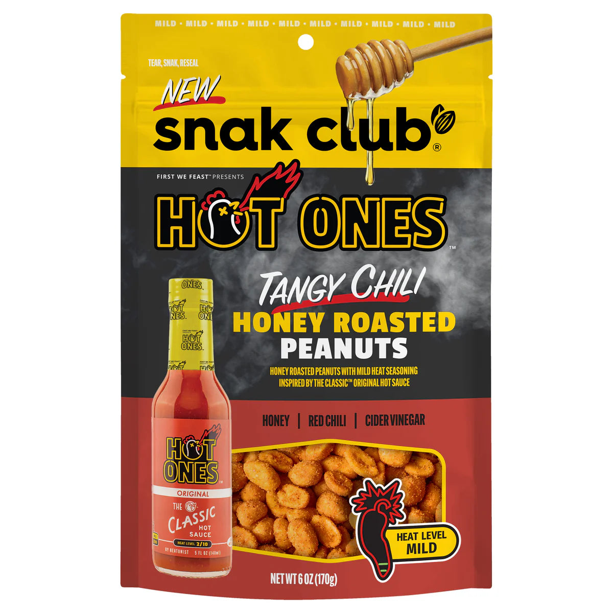 SNAK CLUB - SC-RS HOT ONES HNY RSTD TANGY CHILI PEANUT 6oz/6