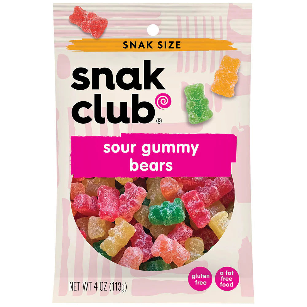 SNAK CLUB - SC-SS-SOUR GUMMY BEARS 4oz/12