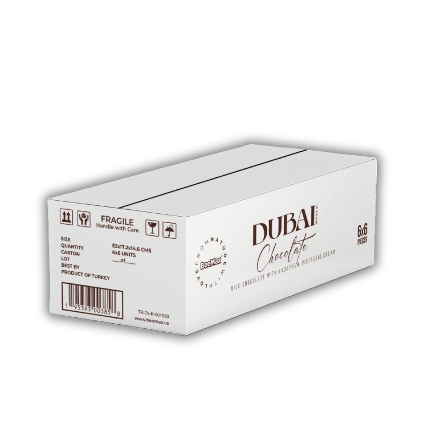 Beemax -Dubai Chocolate - Milk Chocolate with  Kadayif & Pistachio Cream- 7.05OZ