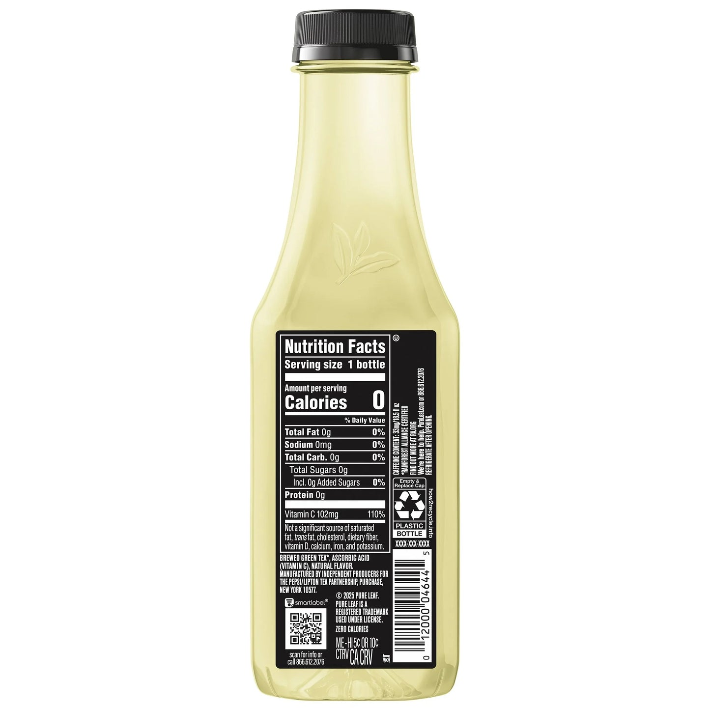 PURE LEAF - UNSWEET GREEN TEA -18.5OZ -12PK