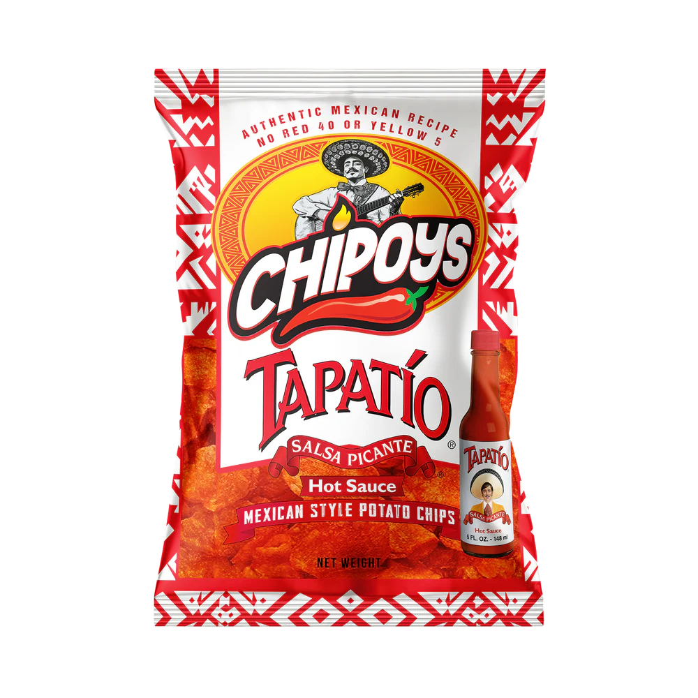 CHIPOYS - TAPATIO MEXICAN STYLE POTATO CHIPS  2.5OZ (10 BAGS)