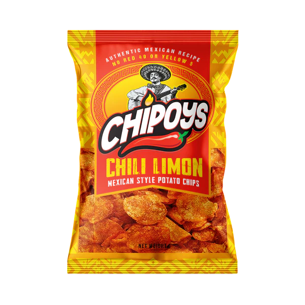 CHIPOYS - CHILI LIMEN MEXICAN STYLE POTATO CHIPS  2.5OZ (10 BAGS)