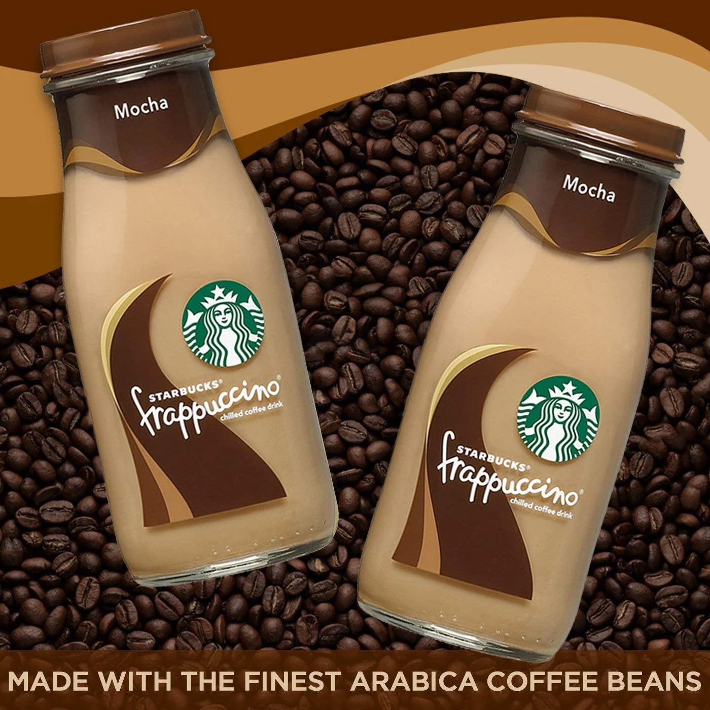 STARBUCKS - GLASS BOTTLE,  MOCHA FRAPP - 9.5OZ, 15 COUNT